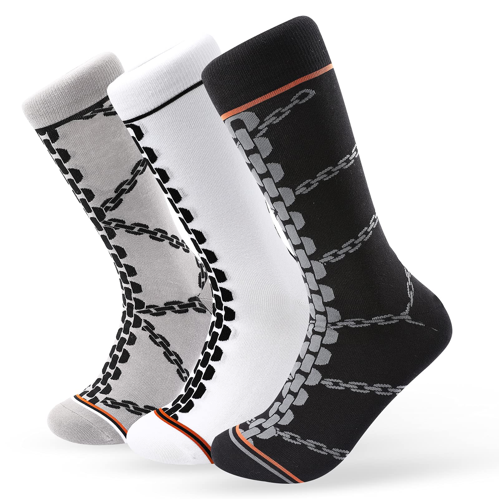 Matrix 3-Pack Men's Dress Socks - Stylish Patterned Crew Socks for Business & Formal Wear - Perfect for Office, Weddings & Special Occasions