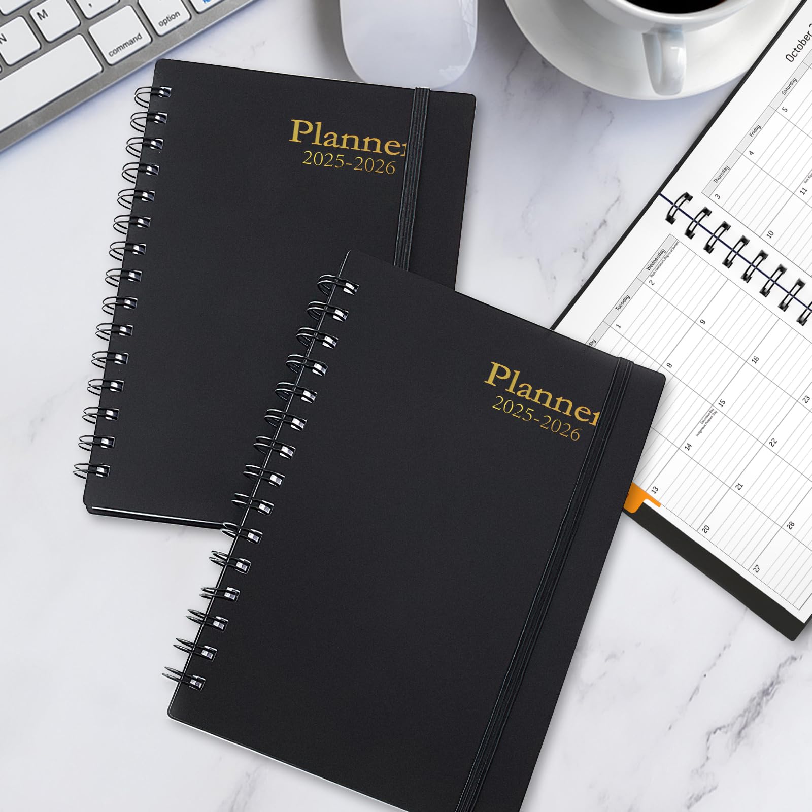 2025-2026 18-Month Daily Planner with Tabs - Spiral Bound Calendar Organizer for Yearly, Monthly & Weekly Planning (Jan 2025-Jun 2026) | Flexible Cover, 100GSM Thick Paper, A5 Size | Perfect for Work, School & Personal Time Management | Black