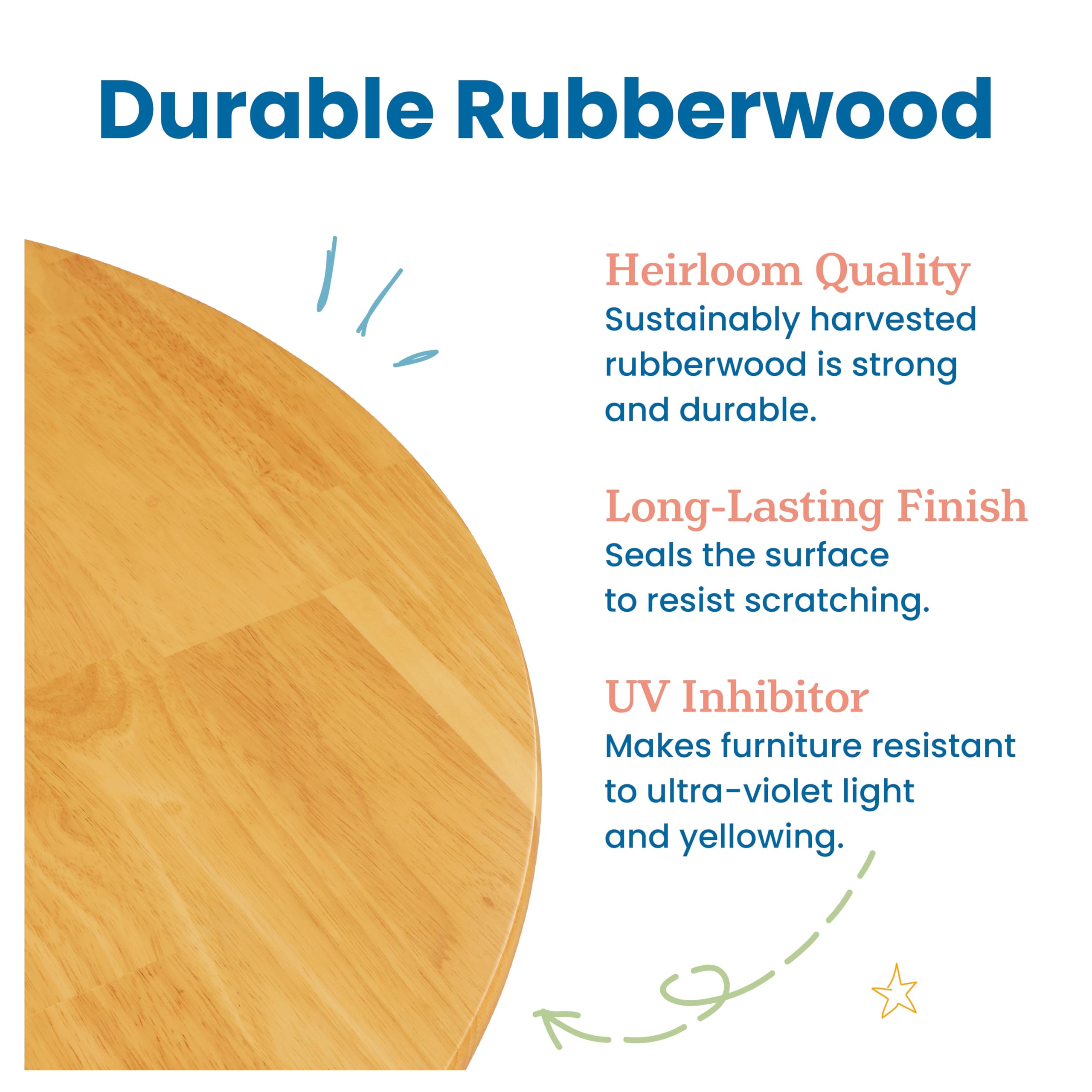 ECR4Kids 30 Inch Round Hardwood Kids Table with 22 Inch Legs - Natural Honey Finish - Durable Children's Furniture for Classroom, Playroom & Home Learning