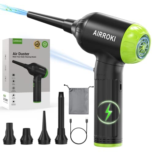 Electric Air Duster for Computers - 90000 RPM Cordless Compressed Air with 3 Speed Settings, 7500mAh Rechargeable Battery | Perfect for Cleaning Keyboards, Electronics & PC Components