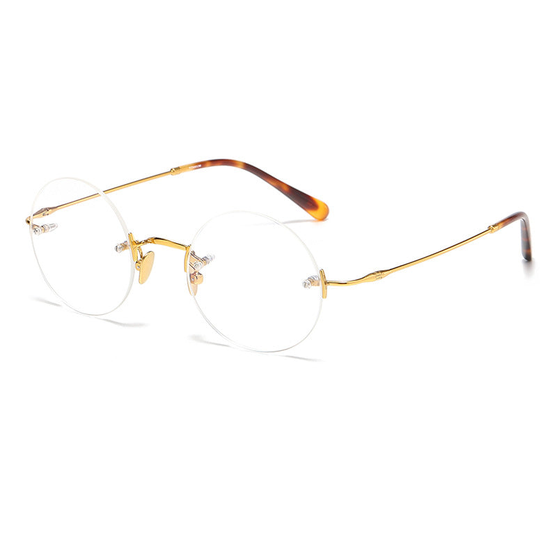 Stylish Jarek Titanium Rimless Oval Glasses Frames - Lightweight & Durable Eyewear for Men & Women | Perfect for Office, Reading & Everyday Use