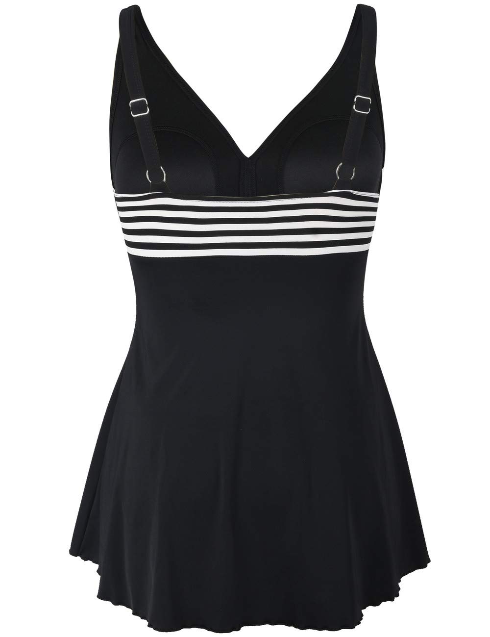 **Septangle One Piece Swim Dress for Women - Plus Size V Neck Tummy Control Swimwear | Bathing Suits for Beach, Pool & Vacation**
