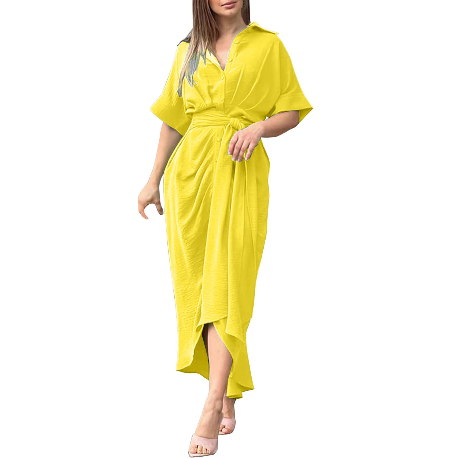 Women's Solid Color V-Neck Short Sleeve Blouse - Elegant Single Breasted Casual Shirt for Work, Party & New Year's Eve Outfits | Perfect for Office Wear, Date Night & Special Occasions
