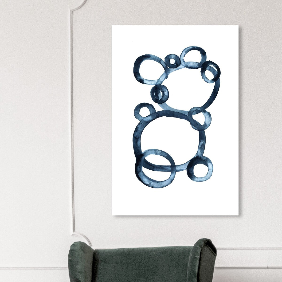 Bear Bubbles Canvas Wall Art - Modern Baby Bear Finger Painting Print - Contemporary White Nursery Decor for Boys Room - Perfect for Baby Showers & Kids Bedroom Decor