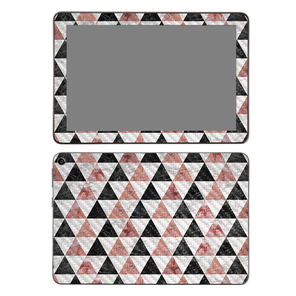 MightySkins Carbon Fiber Skin for Amazon Fire HD 8 (2020) - Marble Pyramids Design | Protective & Durable Textured Cover | Easy to Apply | Made in USA | Perfect for Home, Office & Travel Protection