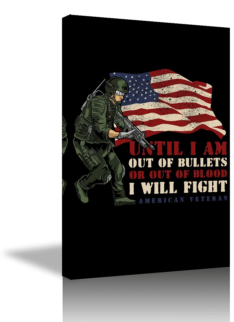 Patriotic American Flag Wall Art - USA Stars & Stripes Black Background Painting, Framed Army Flag Print for Home Decor - Ready to Hang (28x40 Inches) - Perfect for Living Room, Office & Military Tribute Displays