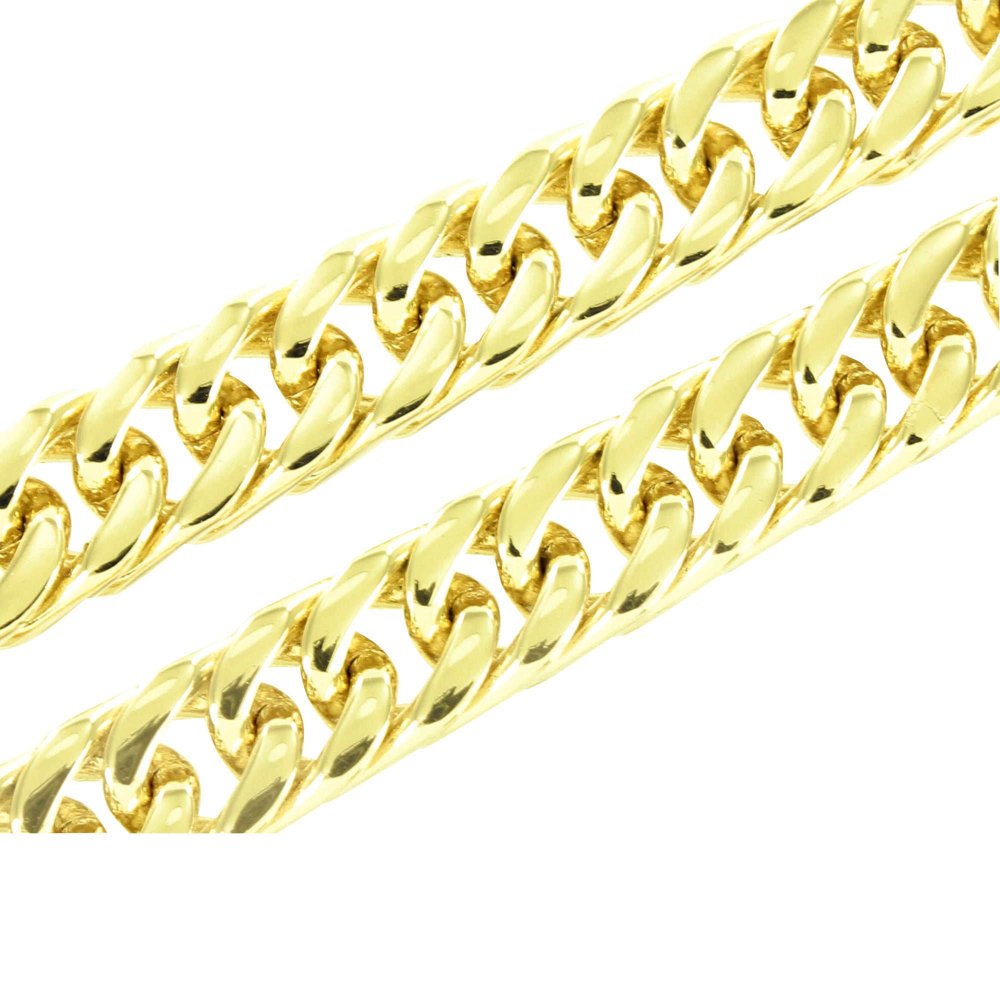 Stainless Steel Miami Cuban Chain Necklace for Men - 8mm Yellow Gold Plated Cuban Link Chain - Perfect for Gifts, Hip Hop Jewelry & Streetwear Fashion