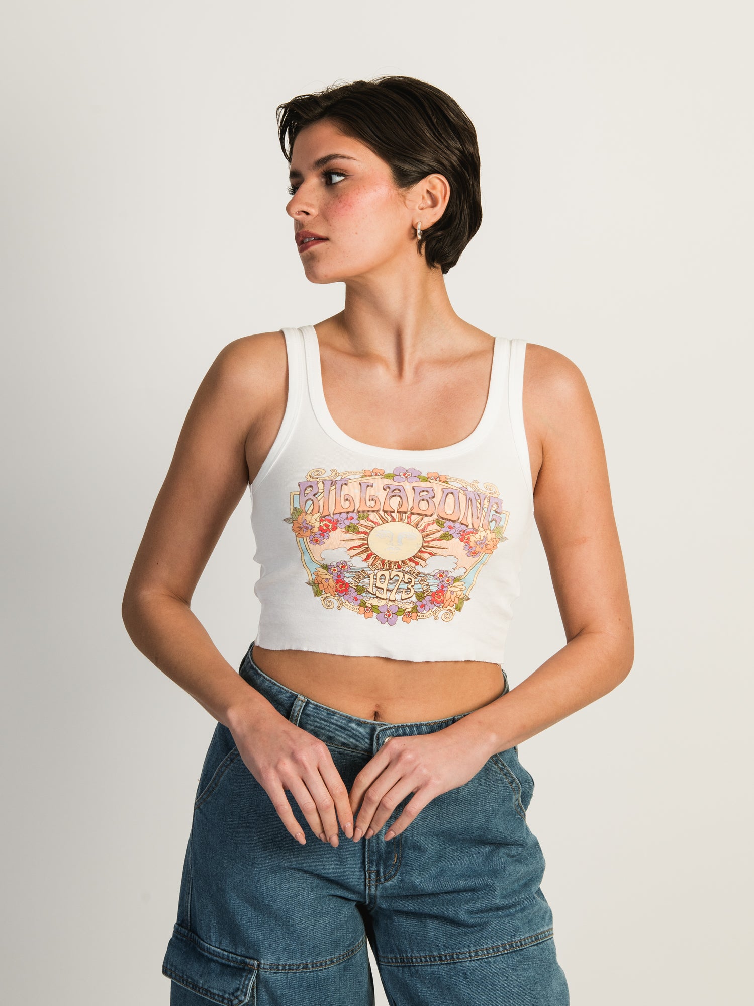BILLABONG Ray of Sunshine Crop Tank Top for Women - Summer Beachwear, Yoga & Casual Outfits