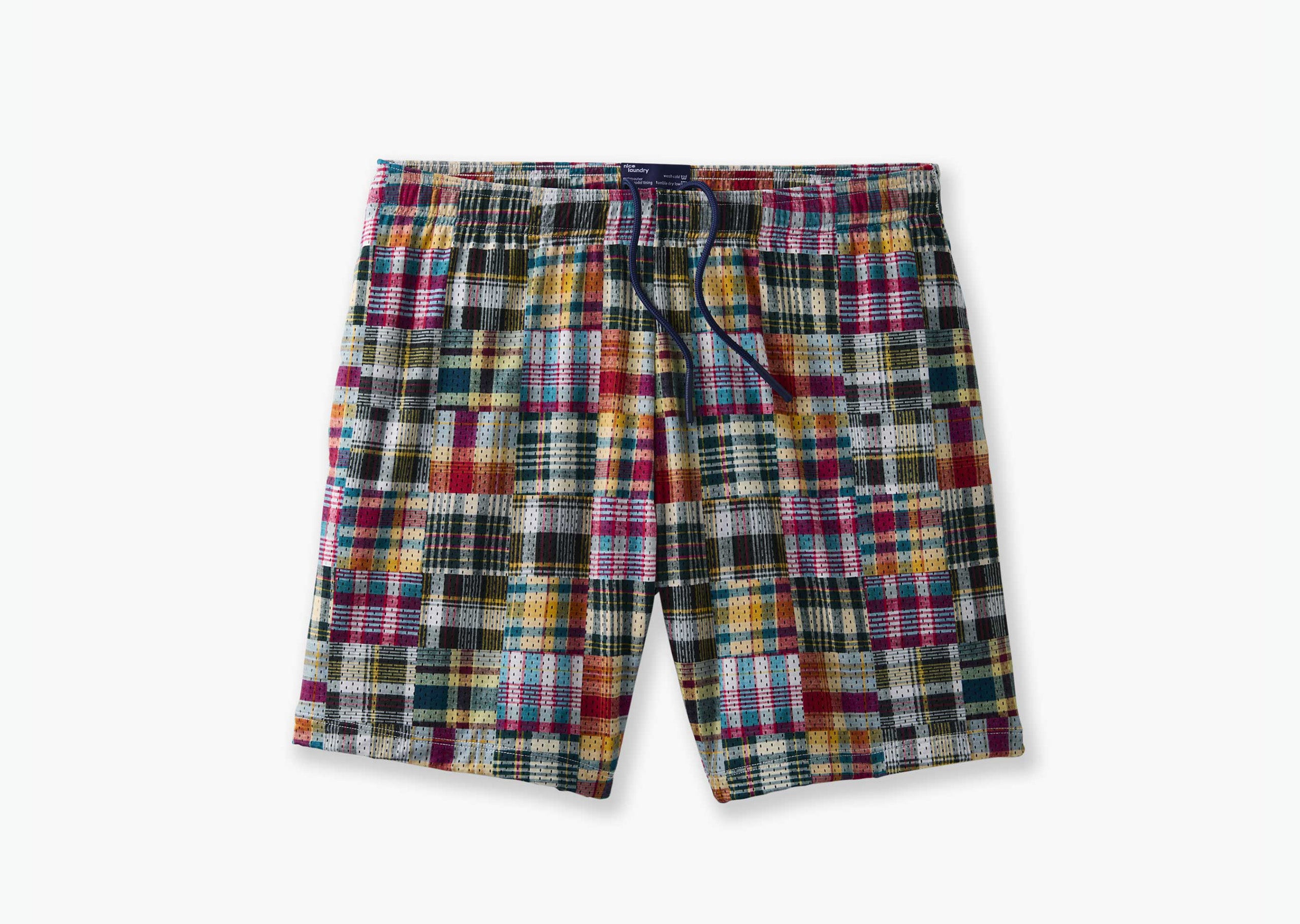 6 Pocket Lounge Shorts for Men - Comfortable Madras Plaid Casual Shorts | Perfect for Summer, Beach, and Relaxing at Home