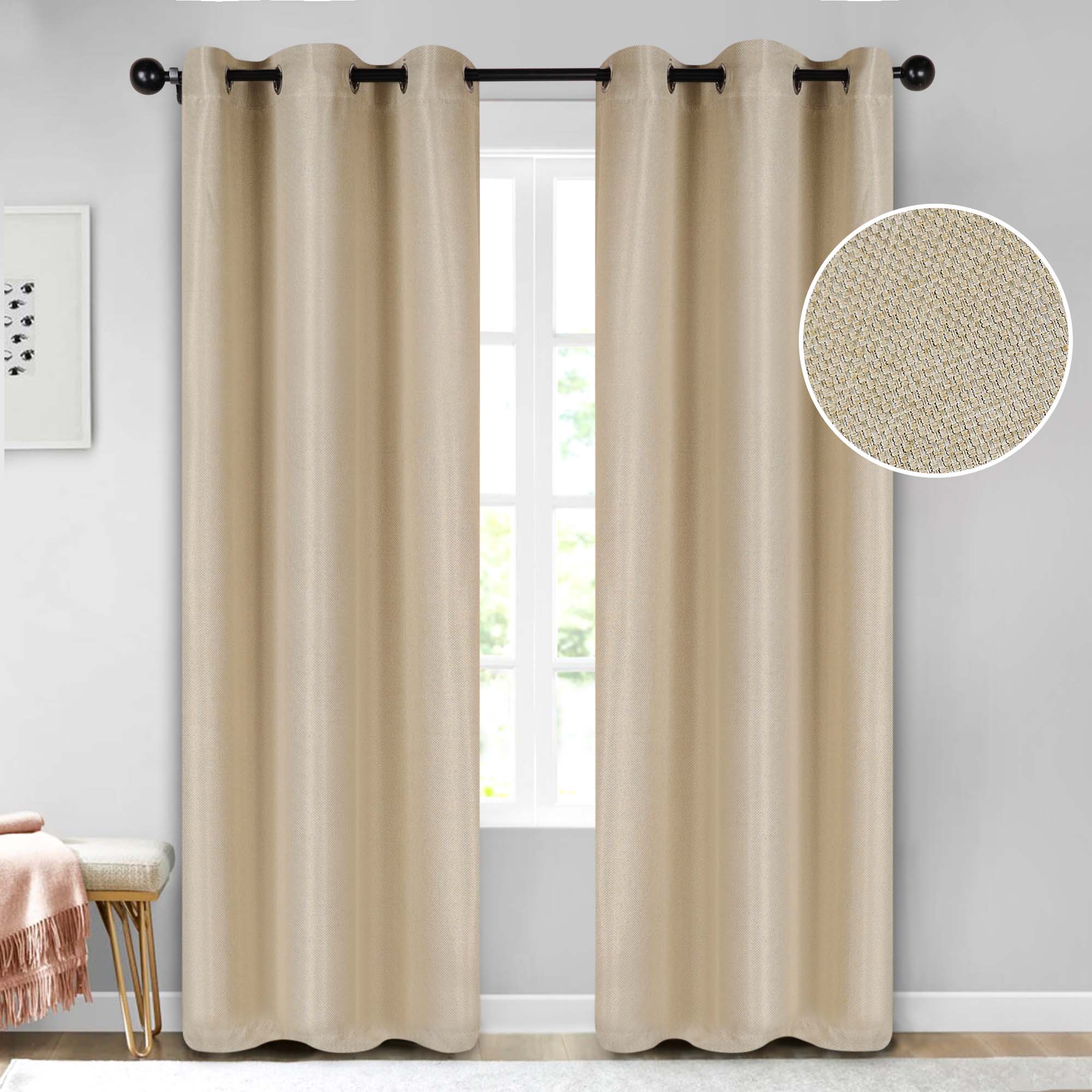 Blackout Curtains Set of 2 Panels - Jaxon Textured Room Darkening Window Drapes for Bedroom, Living Room & Home Theater (54x84 Inches)