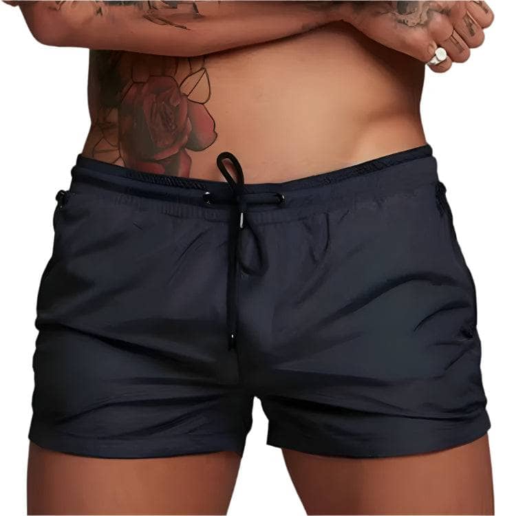 **Men's Navy Blue Hoochie Daddy Shorts - Quick-Dry Swim Trunks for Beach, Pool & Summer Outdoor Activities**