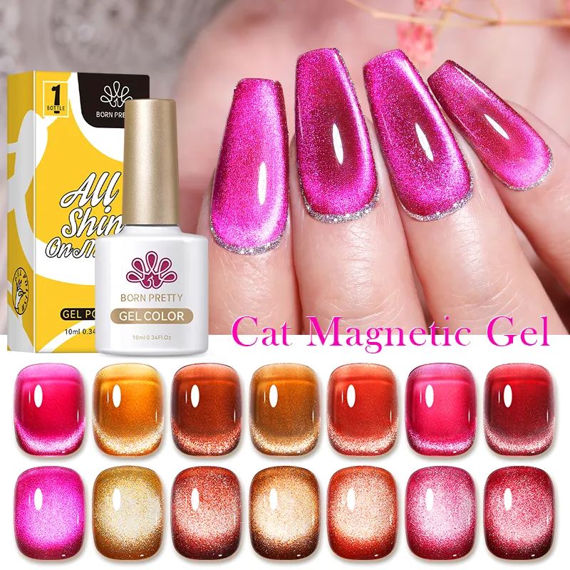 Born Pretty Jelly Amber Cat Eye Magnetic Gel Polish - Long-Lasting Nail Lacquer for Stunning Cat Eye Effect, Perfect for Manicures, Pedicures, and Special Occasions