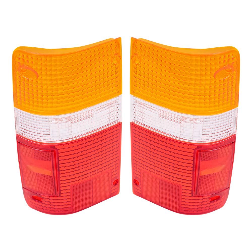 Brock Replacement Taillights - Driver & Passenger Side Tail Lamps Lens for 1989-1995 Pickup Truck (Part# 8155189166, 8156189166) | Durable Aftermarket Upgrade for Improved Visibility & Safety