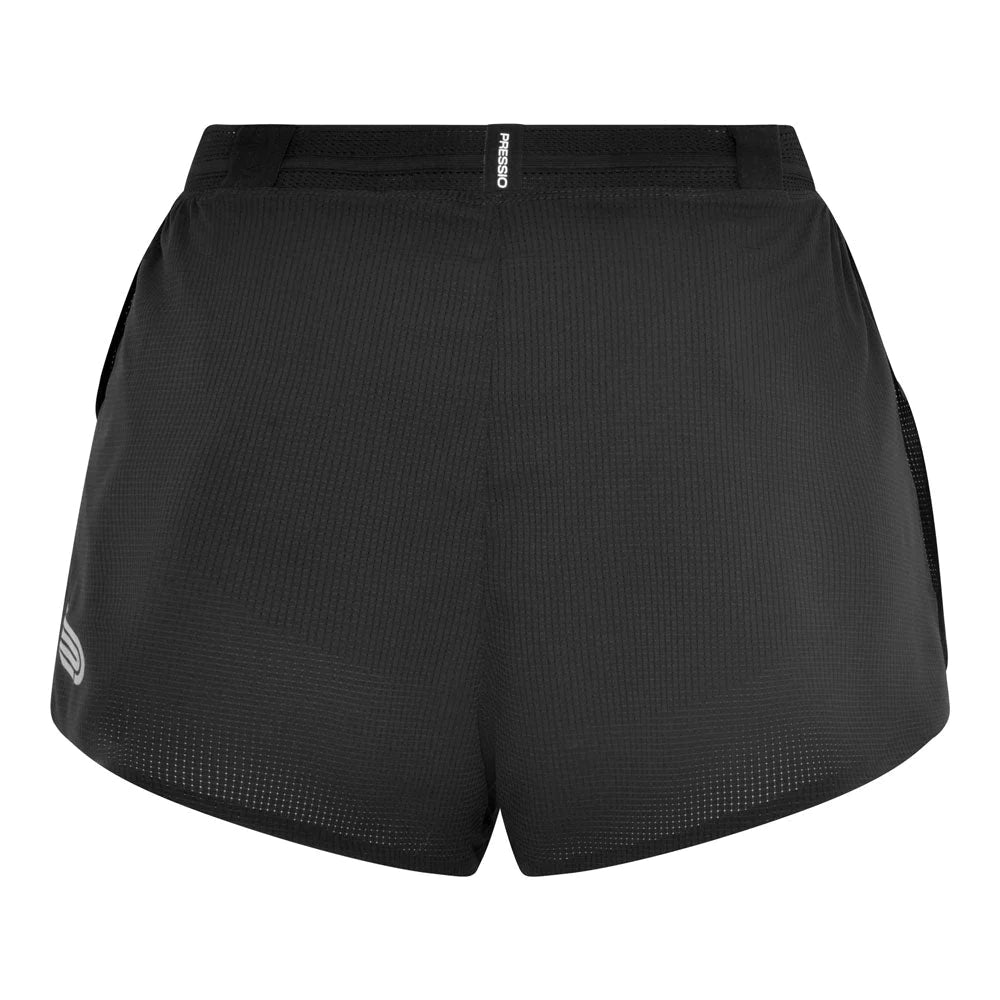 Pressio Women's Run Elite 2 Shorts - Black/Silver - Lightweight Running Shorts for Women - Perfect for Jogging, Gym Workouts & Outdoor Activities