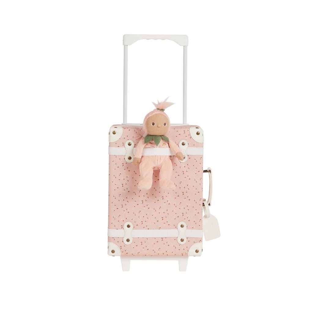 Olli Ella See Ya Suitcase - Pink Daisies Design Carry-On Luggage for Women & Girls | Perfect for Travel, Weekend Getaways & Airplane Trips