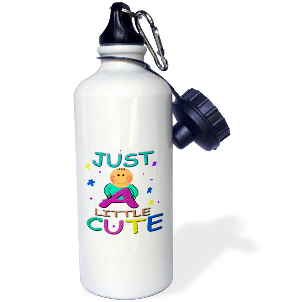 3D Rose Cute Sports Water Bottle - 21 oz Insulated Stainless Steel, White - Perfect for Gym, Hiking & Outdoor Activities