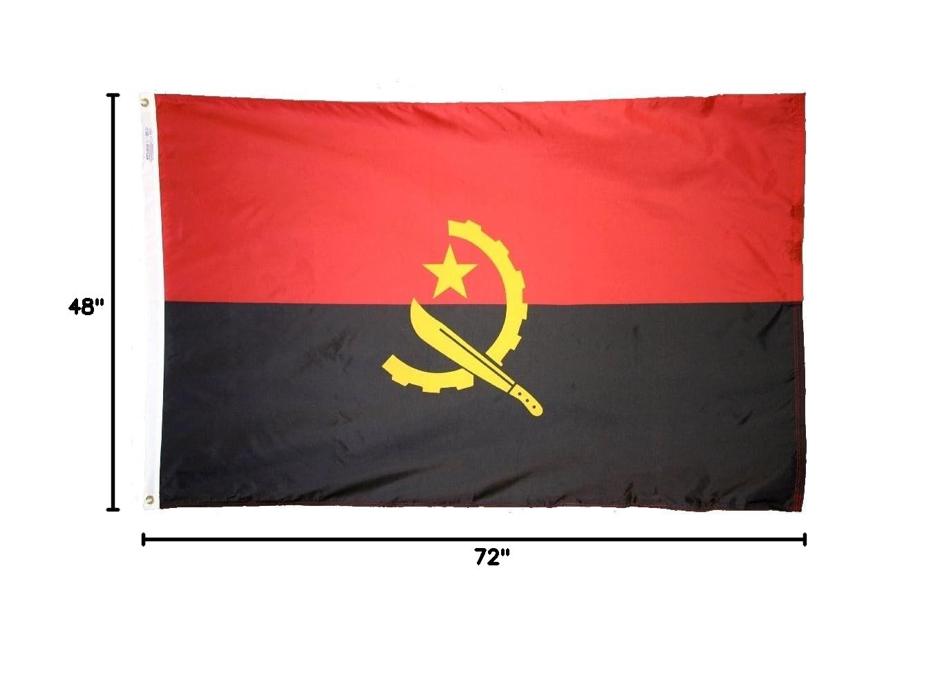 4x6' Angola Nylon Flag - All Weather Durable Outdoor Flag with Brass Grommets - Perfect for Garden, Patio, Sports Events & National Celebrations - All Star Flags