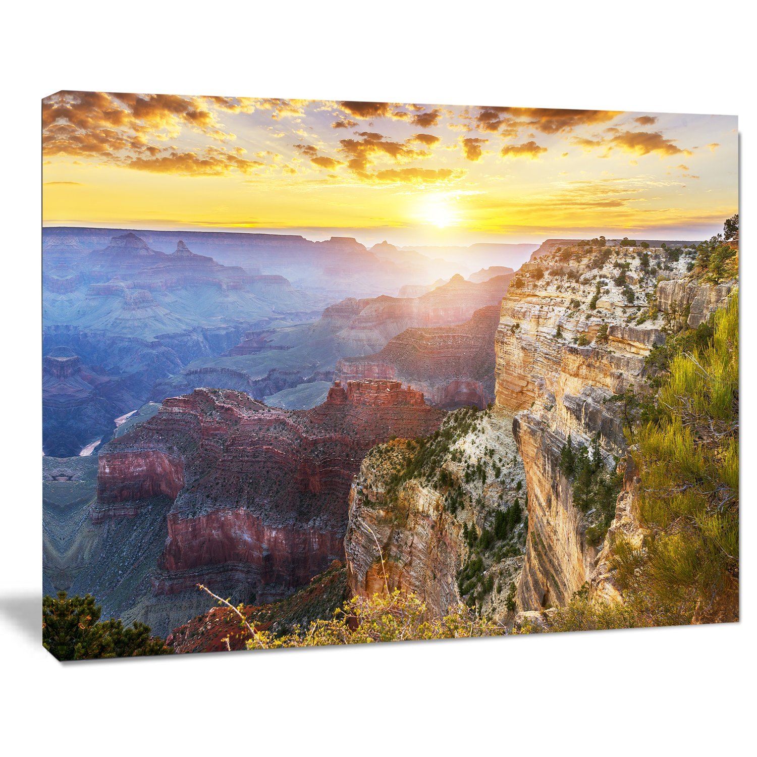 Grand Canyon Landscape Photography Canvas Art Print - Stunning Wall Decor for Living Room, Office & Bedroom