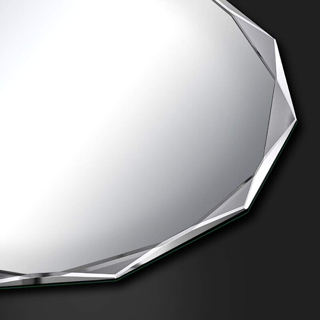 Frameless Crystal Diamond Beveled Wall Mirror for Bathroom & Dressing Room - Multi-Edge Design, Shatterproof, Easy Installation - Perfect for Vanity, Makeup, and Home Decor