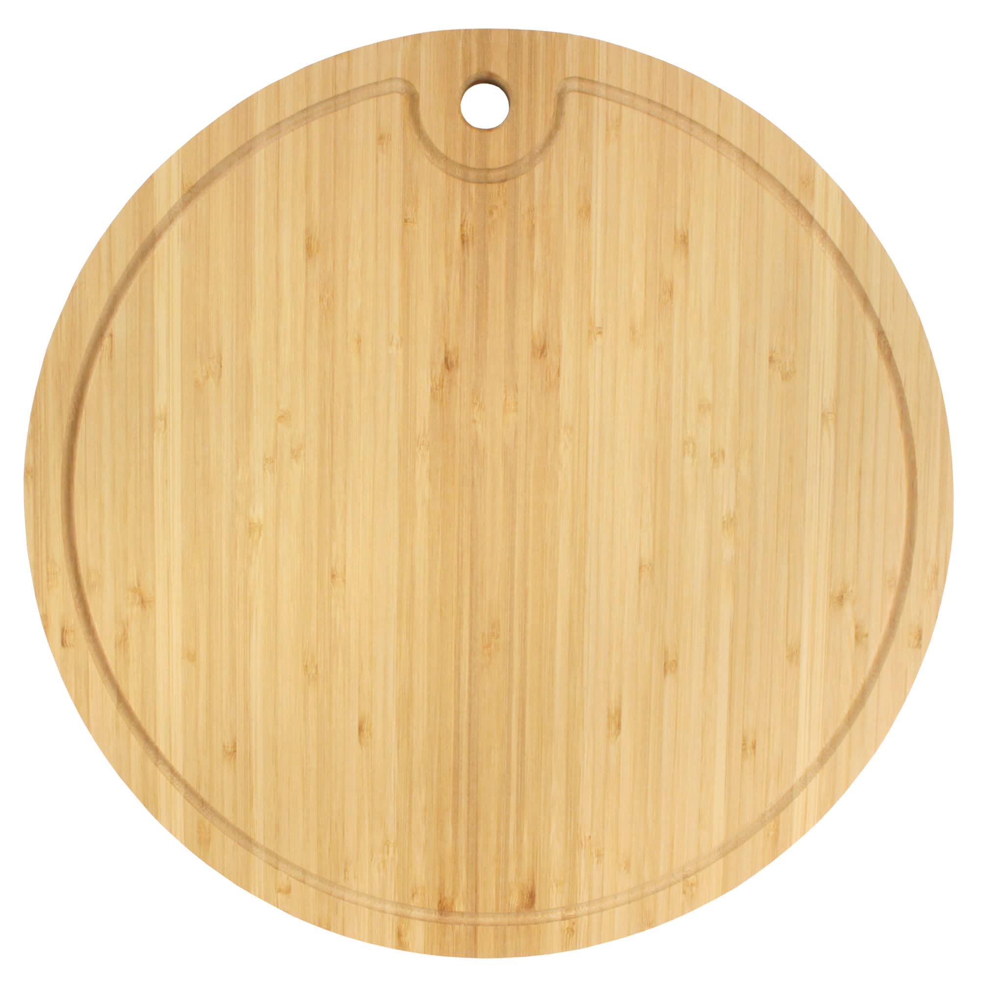Premium Bamboo Round Cutting Board & Charcuterie Serving Tray - 15