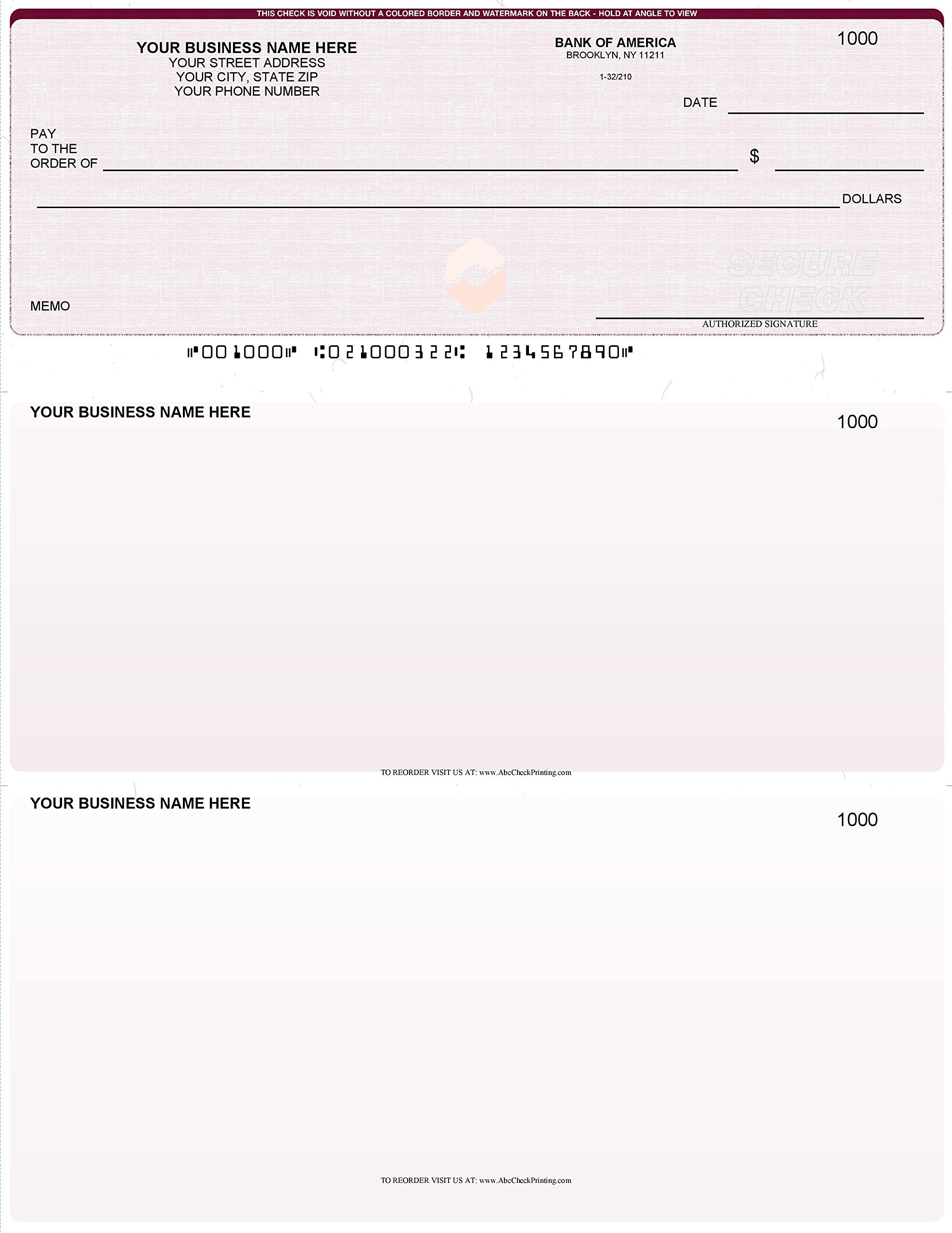 ABC Computer Checks Compatible with QuickBooks - 250 Sheets, Checks on Top, Red | Perfect for Small Business Accounting & Office Use