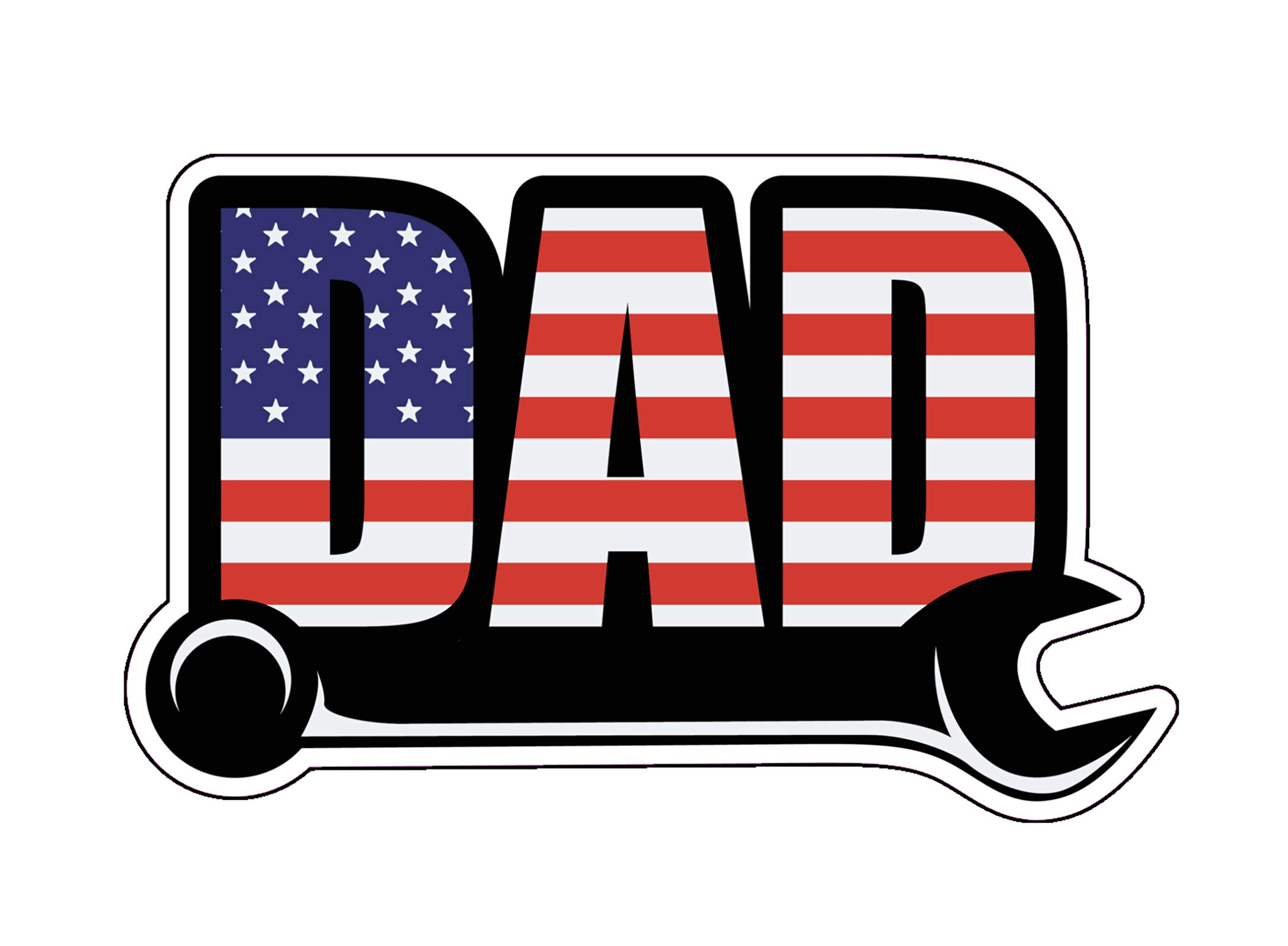 WickedGoodz American Flag Dad Wrench Vinyl Decal - Durable Mechanic Bumper Sticker for Cars, Trucks, Laptops, Tumblers, Windows, Walls - Perfect for Garage, Workshop, Auto Shop & DIY Projects