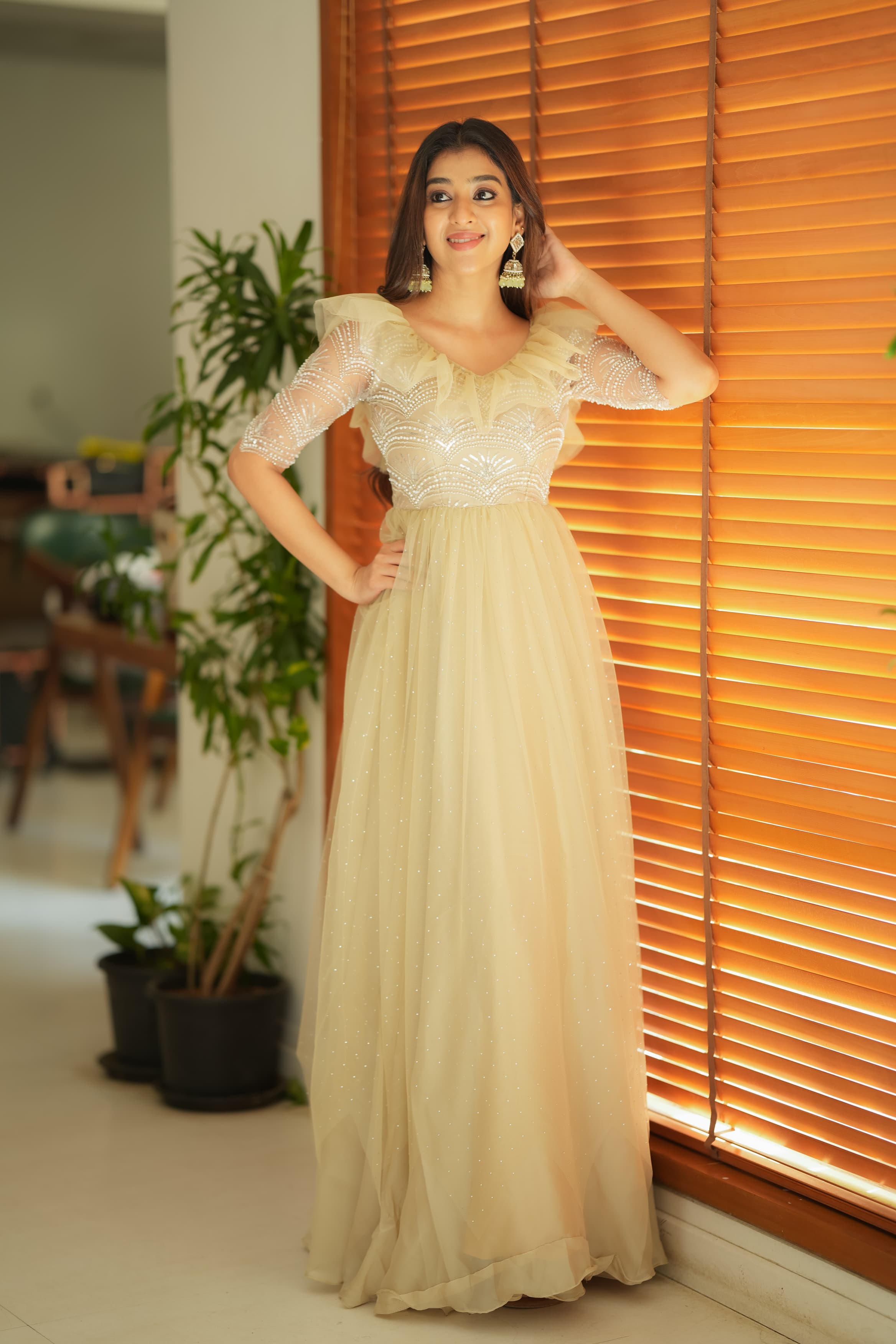 DD745 Sawadeeka Premium Pear Sequence Gown - Elegant Evening Dress for Prom, Wedding & Special Occasions