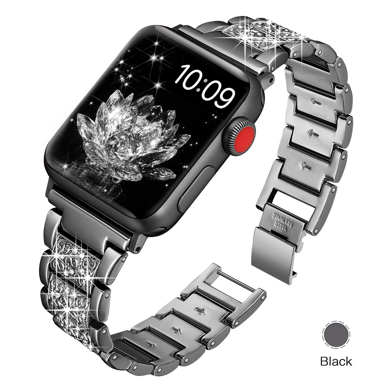 YGTIECS Bling Diamond Bracelet Compatible with Apple Watch 38mm 40mm 41mm 42mm 44mm 45mm 46mm 49mm - Stylish Dressy Band for Women, iWatch Ultra 2/1, Series 10/9/8/7/6/5/4/3/2/1 & SE - Perfect for Parties, Weddings & Everyday Elegance