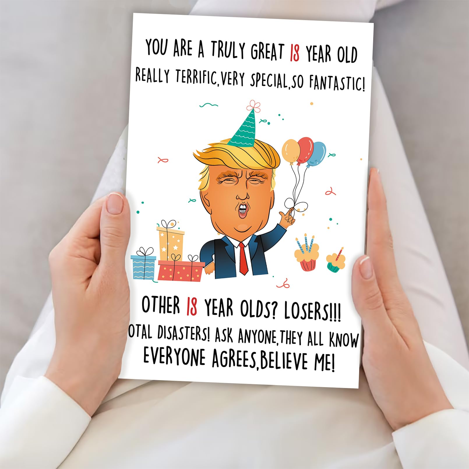 Funny Trump 18th Birthday Card - Humorous Gift for Teens & Adults - Party & Celebration
