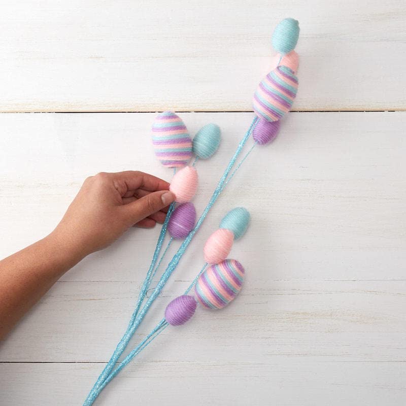 Premium Craft Yarn Wrapped Easter Egg Spray - Bulk Wholesale for Spring & Easter Decorations - Perfect for DIY Crafts, Home Decor, and Holiday Display