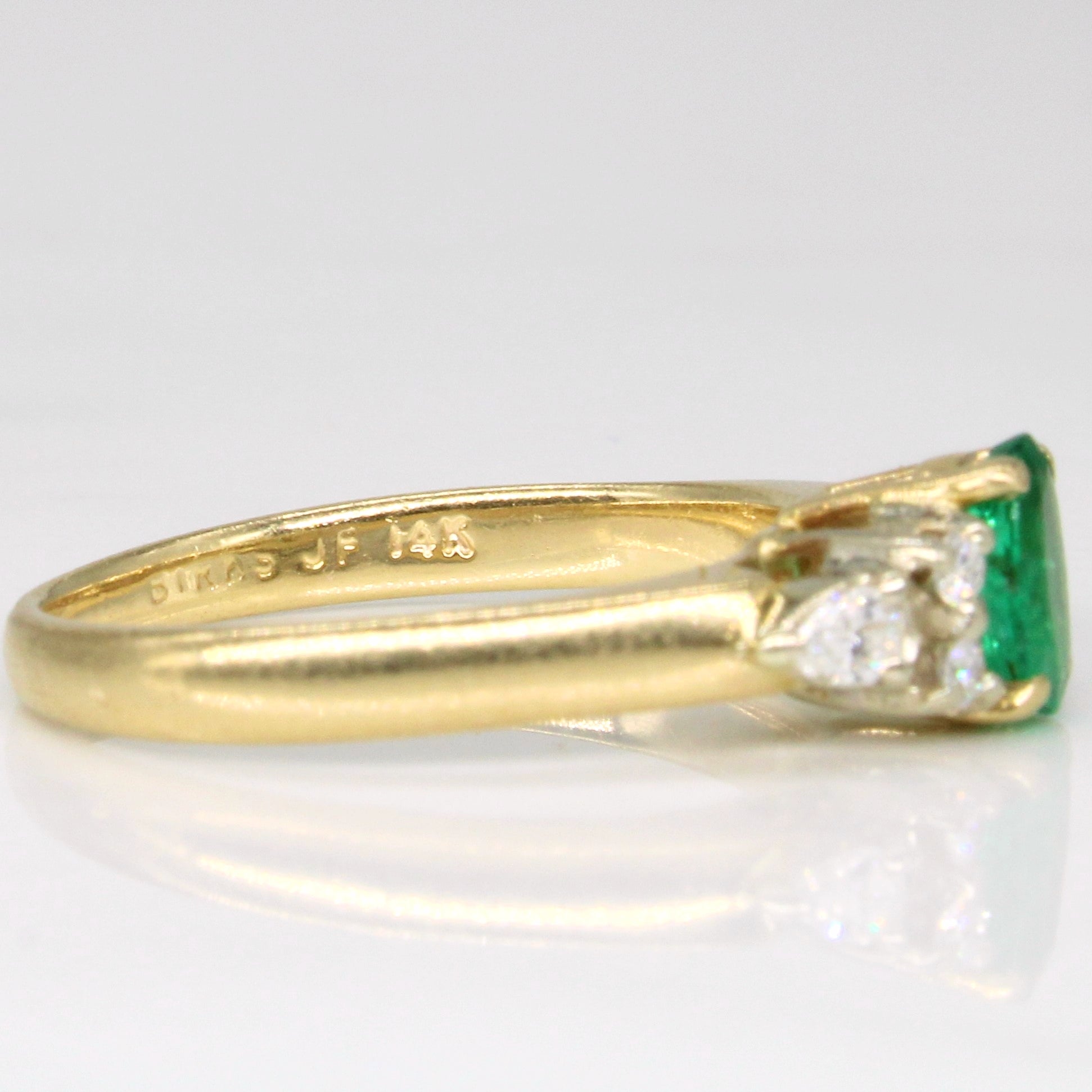 0.30ct Emerald & 0.21ct Diamond Ring - Size 5.75 - Elegant Wedding Band, Anniversary Gift for Her - Perfect for Engagement, Valentine's Day & Special Occasions