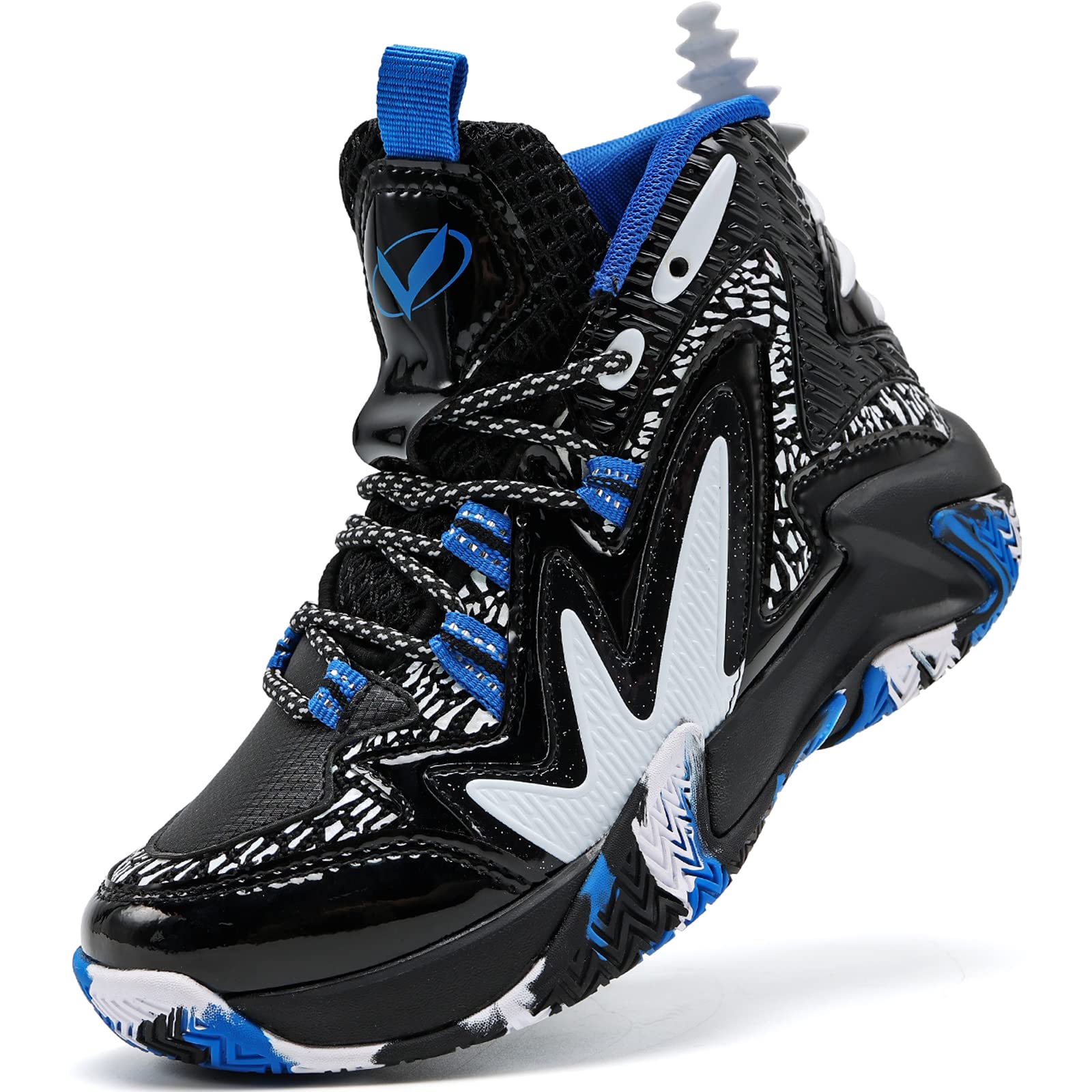 VITUOFLY Kids Basketball Shoes for Boys & Girls - Air Cushion Mid Top Sneakers with Non-Slip Sole - Durable School Training & Running Shoes for Outdoor Sports - Perfect for Basketball Practice, Gym Class, and Daily Play