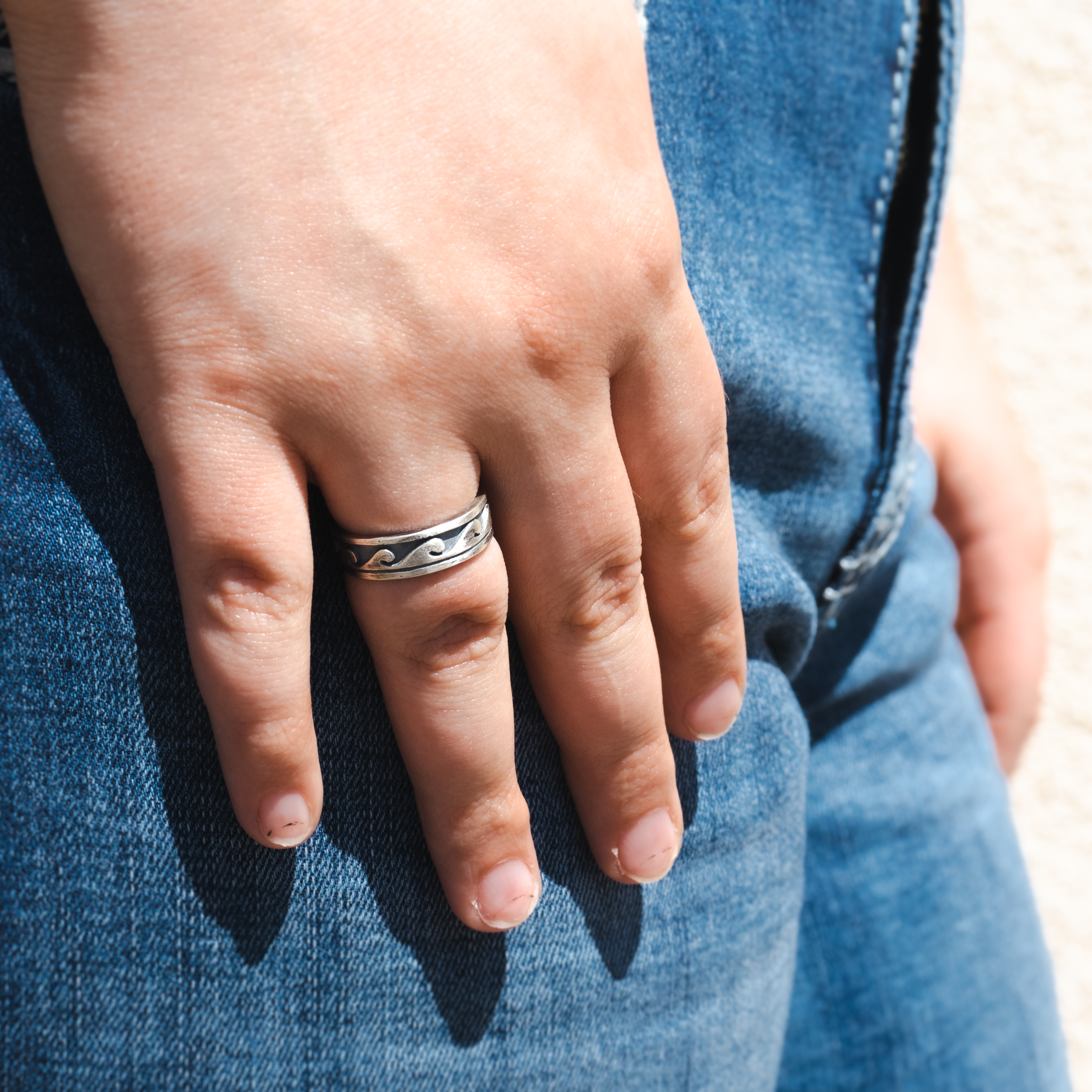SkyWeaver Wave Silver Band Ring for Women - Elegant Stackable Jewelry for Everyday Wear, Gift Giving & Special Occasions