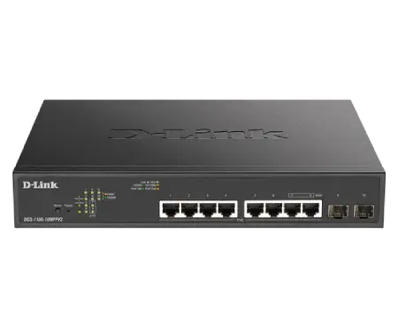 D-Link DGS-1100-10MPPv2 10-Port Gigabit PoE Smart Managed Switch - Network Switch for Small Business & Home Office - Ideal for IP Cameras, VoIP Phones & Wireless Access Points