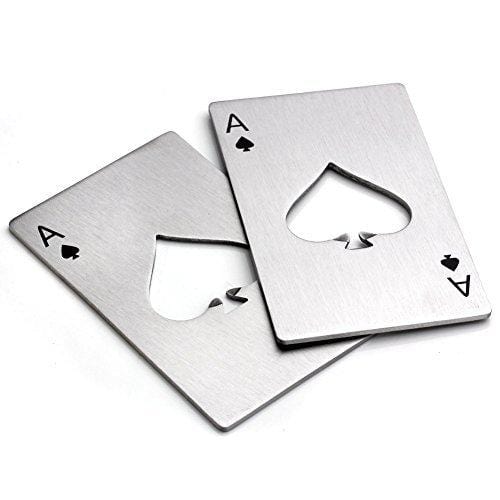 Premium Stainless Steel Credit Card Size Bottle Opener - Casino Style Wallet Keychain (2 Pack) - Perfect for Bars, Parties, Travel & Gifts