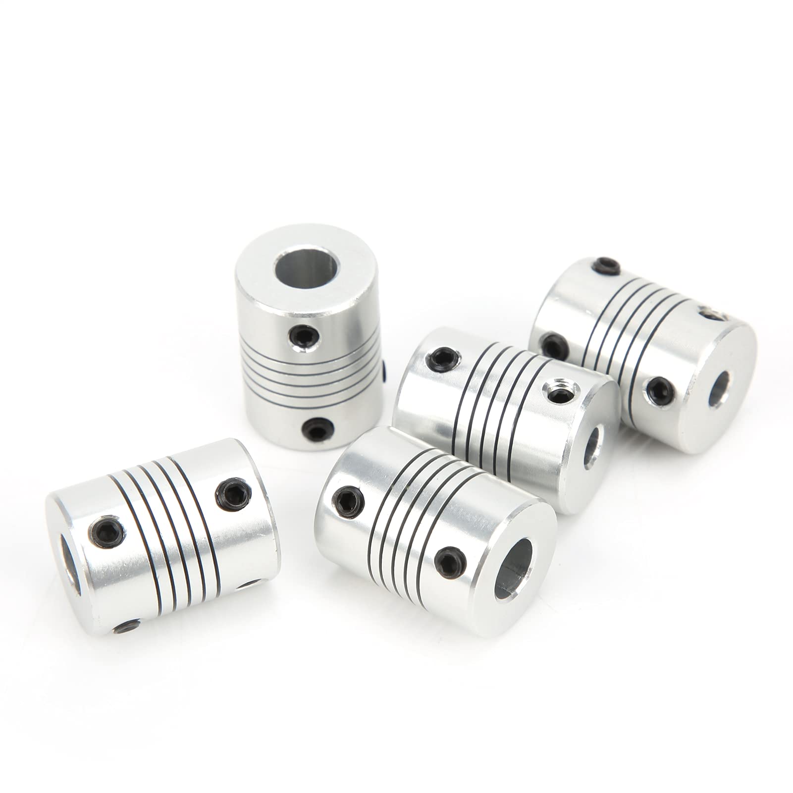 High-Quality Stepper Motor Coupler for 3D Printers - Durable Aluminum Alloy 5-Piece Set with Wrench - Perfect for DIY 3D Printing Projects and Repairs