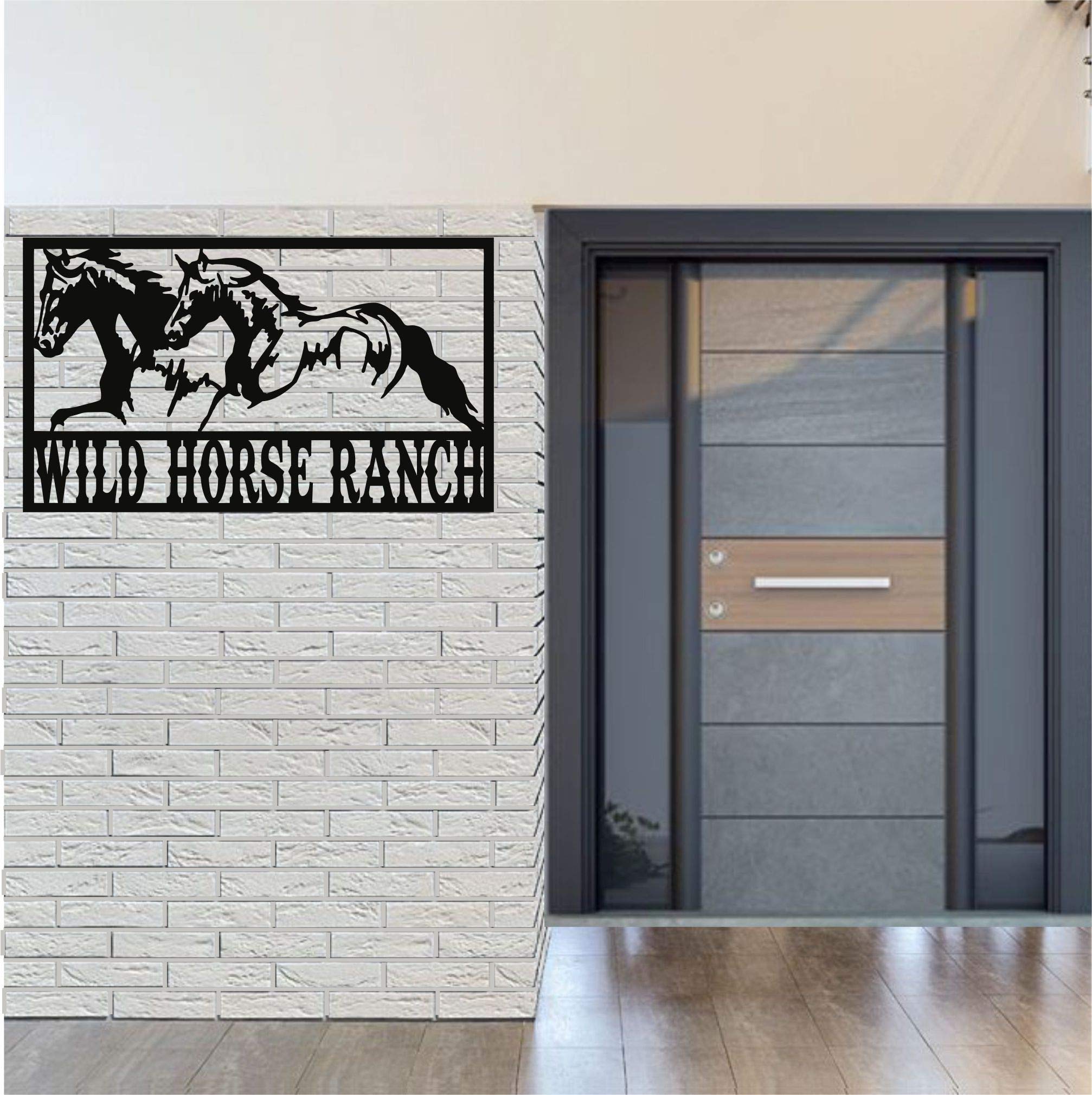 Custom Metal Horse Ranch Monogram Sign - Personalized Farmhouse Decor, Last Name Sign, 30