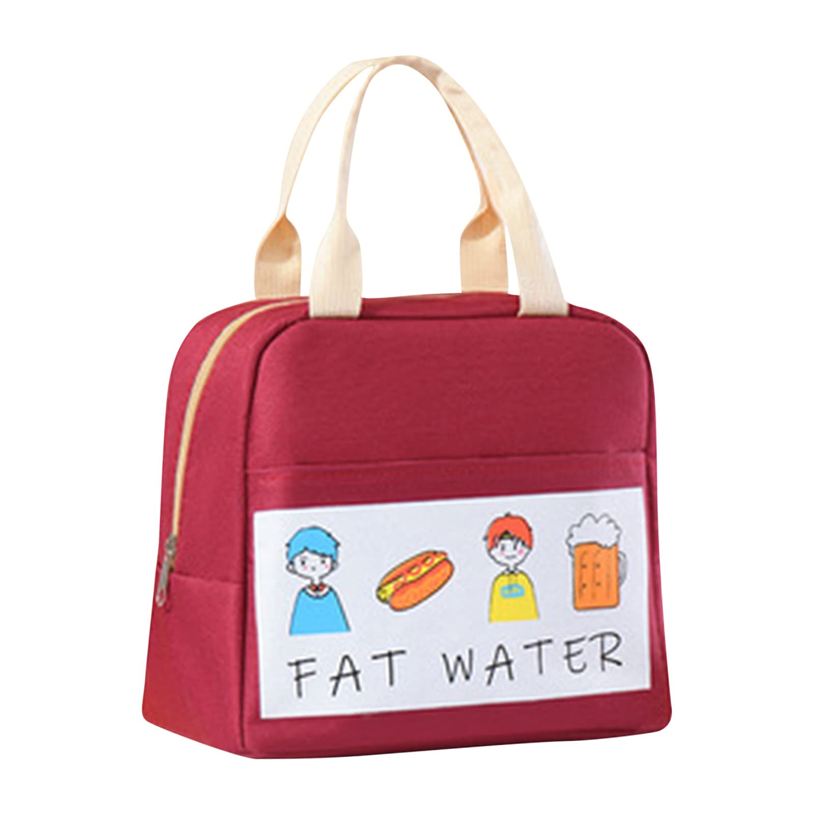 Stylish Cartoon Insulated Lunch Bag - Lightweight, Waterproof & Foldable Thermal Bag with Zipper for School, Work & Picnics