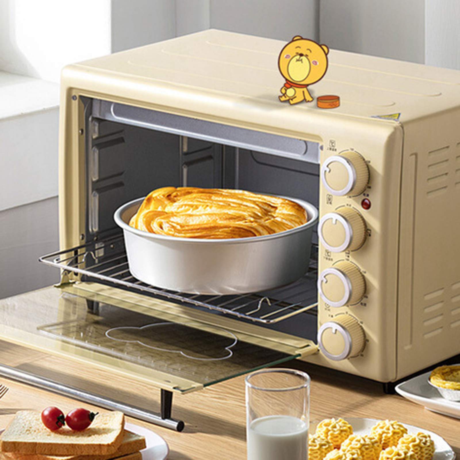 Multifunctional 30L Large Capacity Automatic Electric Oven - Smart Baking Retro Countertop Oven with Microwave Function for Home, Kitchen & Baking Enthusiasts | Perfect for Baking, Roasting, Grilling & Reheating Meals