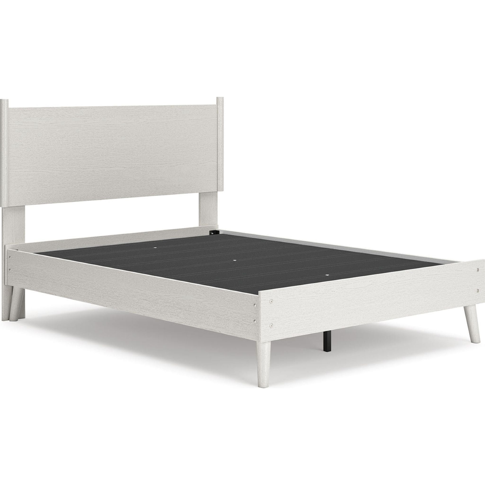 Aprilyn Full Platform Bed Frame - Queen Size White Wooden Bed with Sturdy Slats & Underbed Storage Space | Perfect for Modern Bedrooms, Guest Rooms & Small Apartments