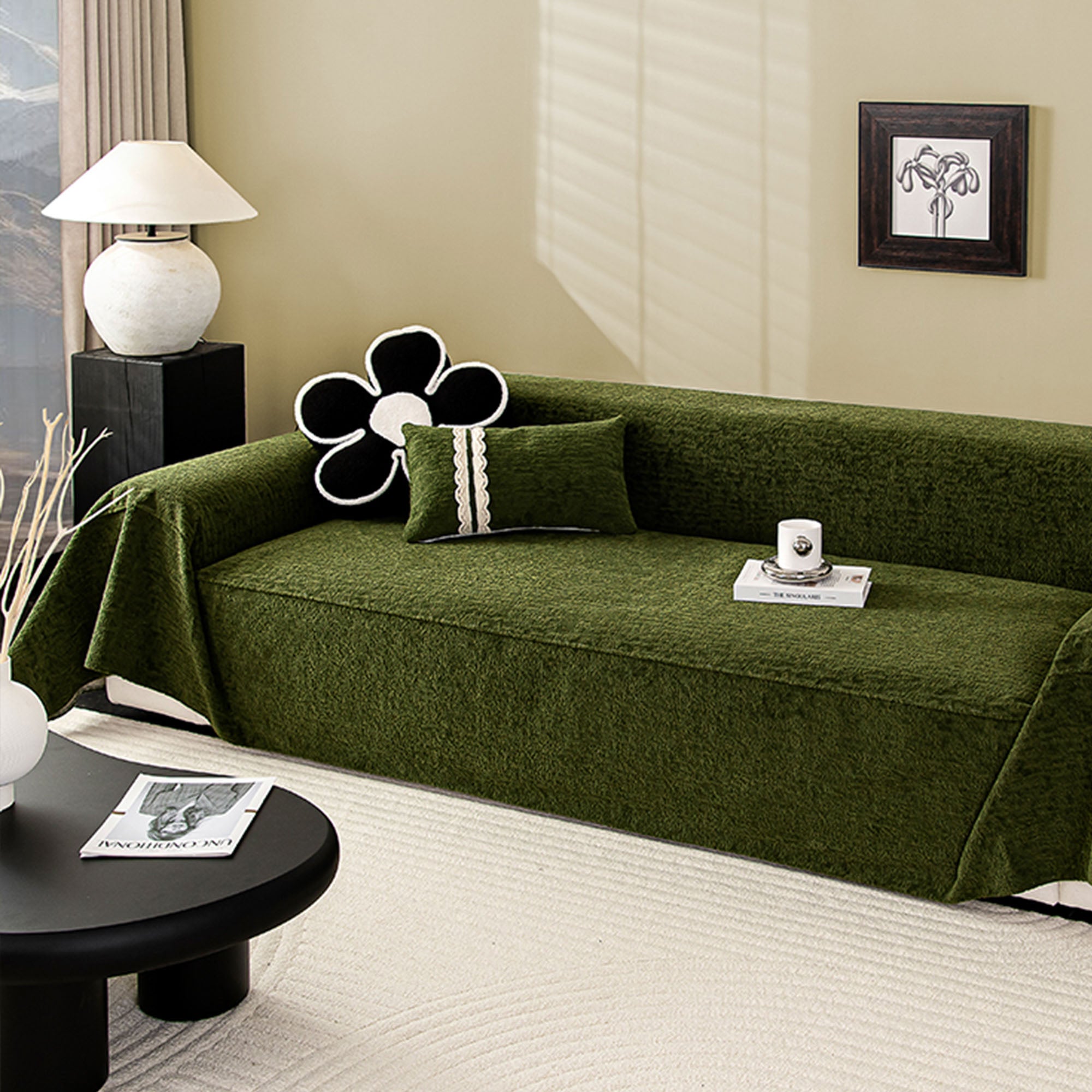 Urban Nest Minimalist Sofa Cover - Stretchable Furniture Protector for Couches, Sectionals & Loveseats - Perfect for Pets, Kids & Everyday Use