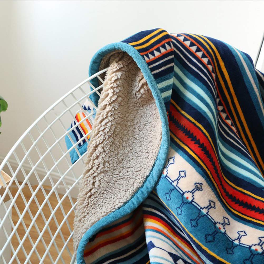 UKELER Boho Sherpa Throw Blanket 60