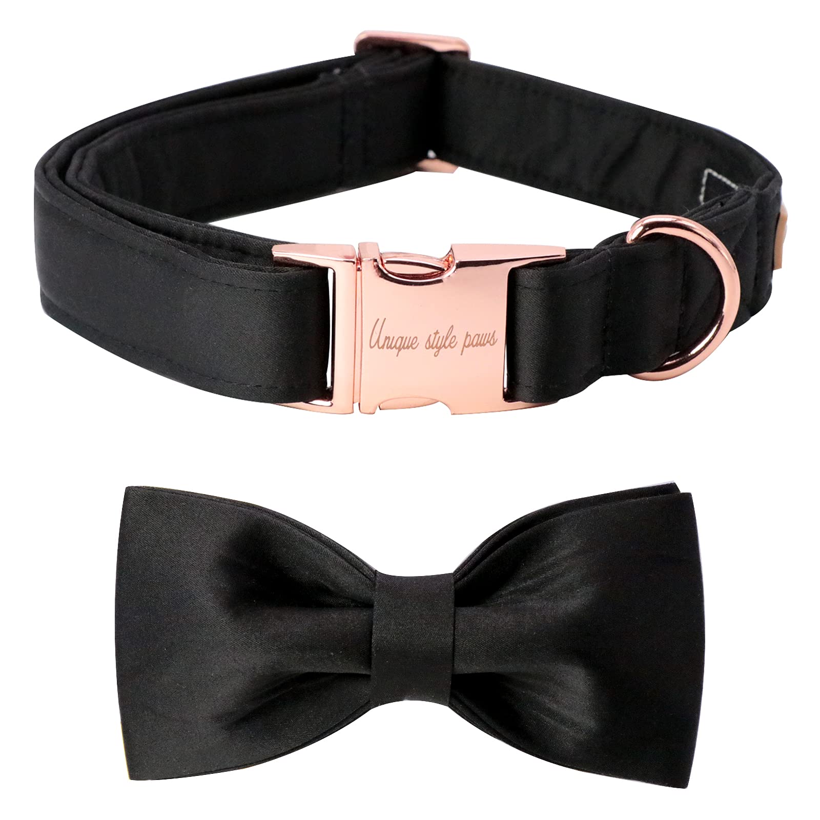Stylish Black Silk Dog Collar with Adjustable Bow Tie - Soft & Comfortable Pet Collar for Small Dogs - Perfect Gift for Puppies, Poodles & Pet Fashion (Ideal for Daily Walks, Special Occasions & Photo Shoots)