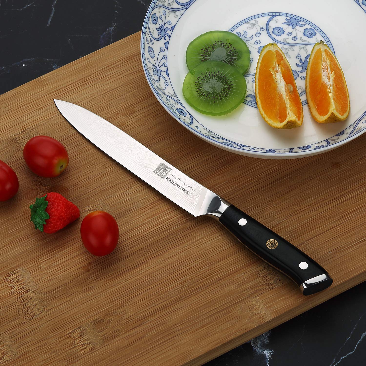 Qin Dynasty Series 6 Inch High Carbon German Stainless Steel Japanese Chef Knife - Professional Kitchen Cleaver with Ergonomic Handle for Chopping, Slicing, and Dicing Vegetables | Perfect for Home Cooks and Professional Chefs