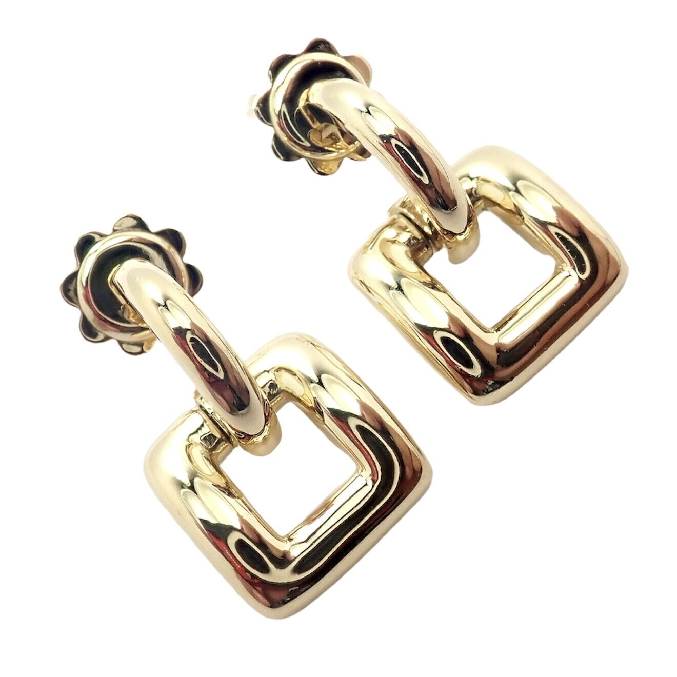 Authentic Vintage Tiffany & Co 18k Yellow Gold Square Earrings - Limited Edition 2001 - Perfect for Special Occasions & Luxury Gift Giving