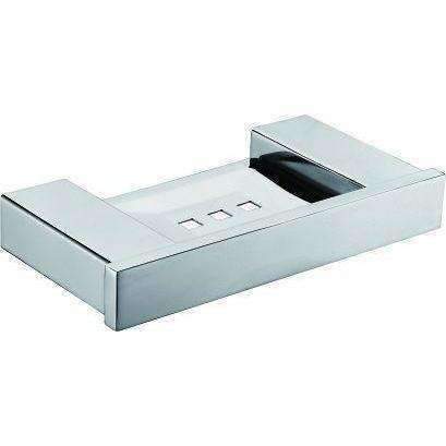 Fienza Koko Chrome Soap Holder - Rustproof Bathroom Soap Dish for Sink, Shower, and Countertop Organizer