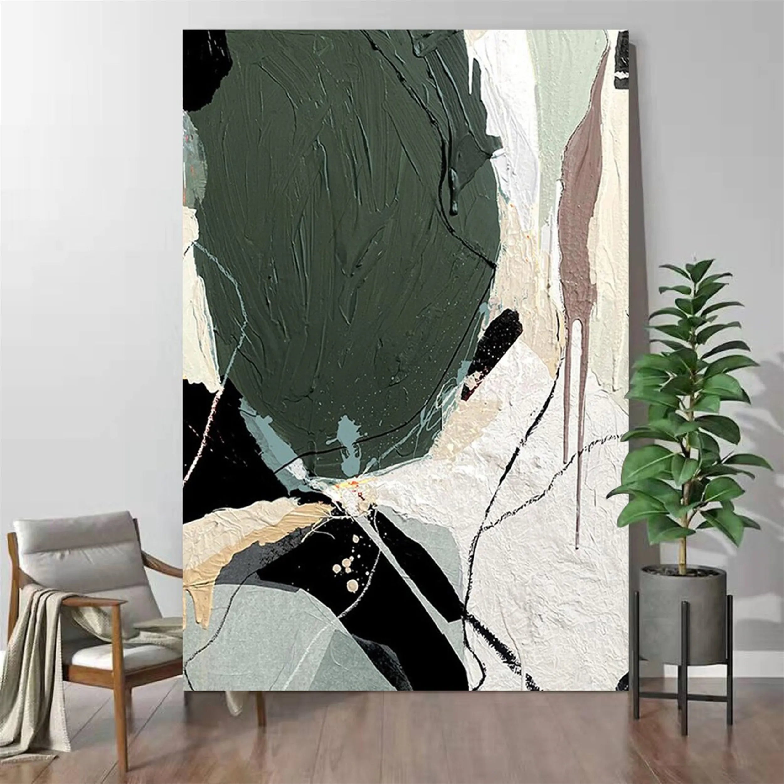 Blue & Green Abstract Wall Art Print #BG033 - Modern Home Decor for Living Room, Bedroom & Office