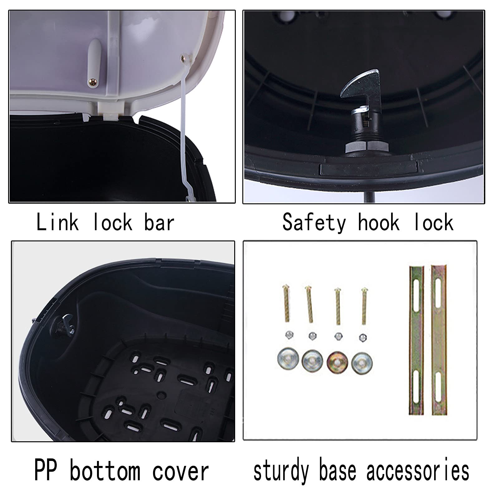 Universal Motorcycle Touring Top Box - Durable Scooter Tail Trunk Luggage Storage with Backrest & Helmet Storage | Waterproof Travel Case for Harley, Honda, Yamaha | Perfect for Road Trips & Commuting (Purple)