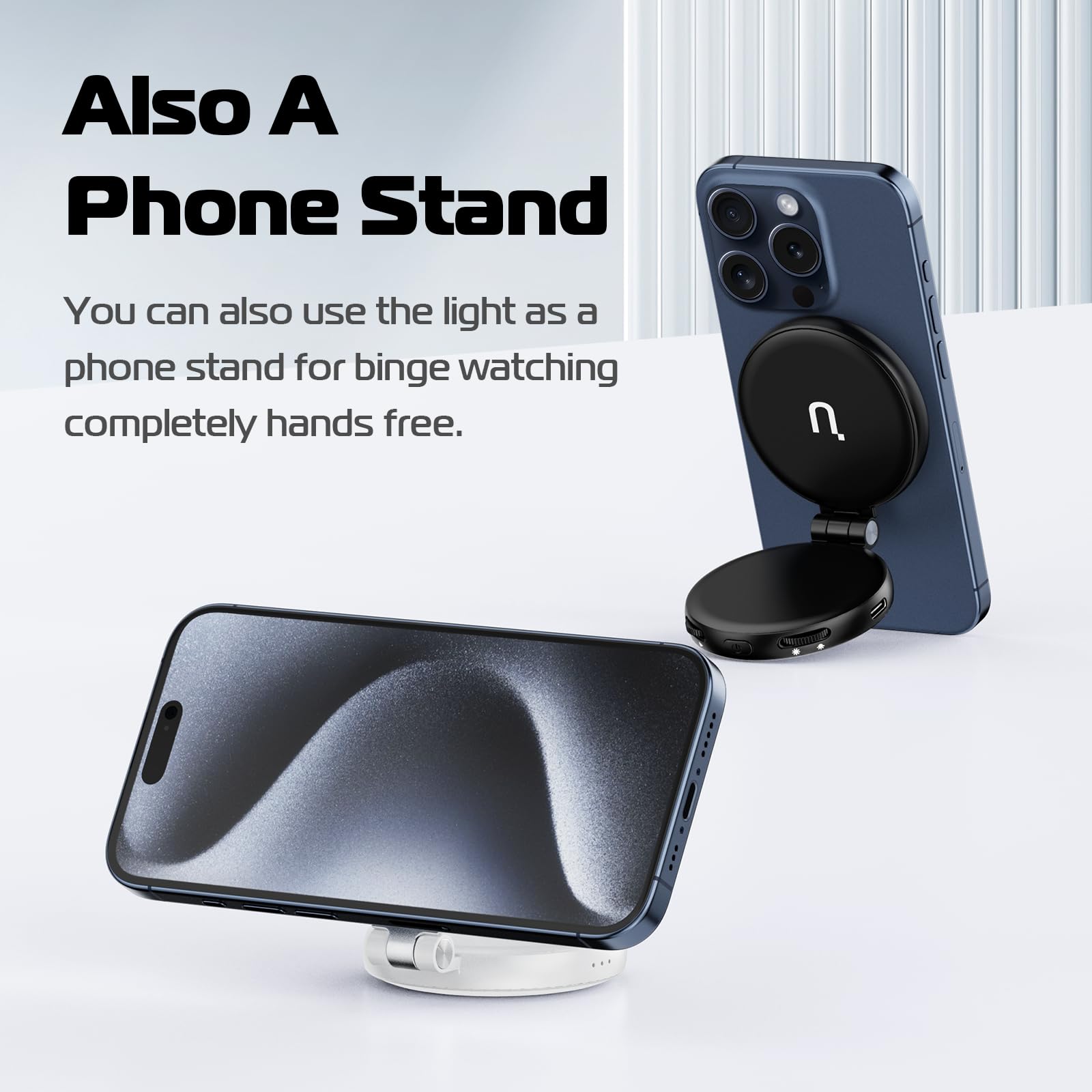 ULANZI Magnetic Selfie Light with LED Fill Light - Magsafe Compatible Phone Ring Light for iPhone, Android | Perfect for Selfies, Photography, TikTok Videos, Zoom Calls & Video Conferences | Black