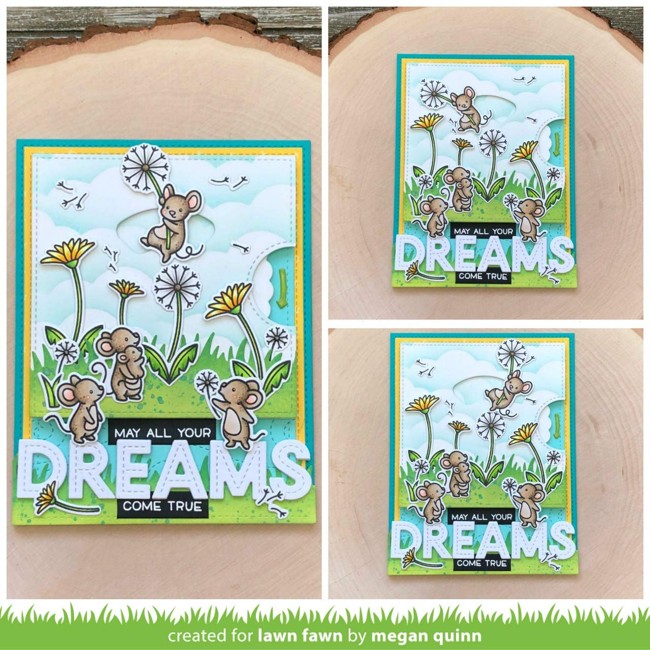 Lawn Fawn Dandy Day 4x6 Clear Stamp Set with Matching Craft Die Set (LF2217 & LF2218) - 2-Piece Bundle for Card Making, Scrapbooking & DIY Paper Crafts
